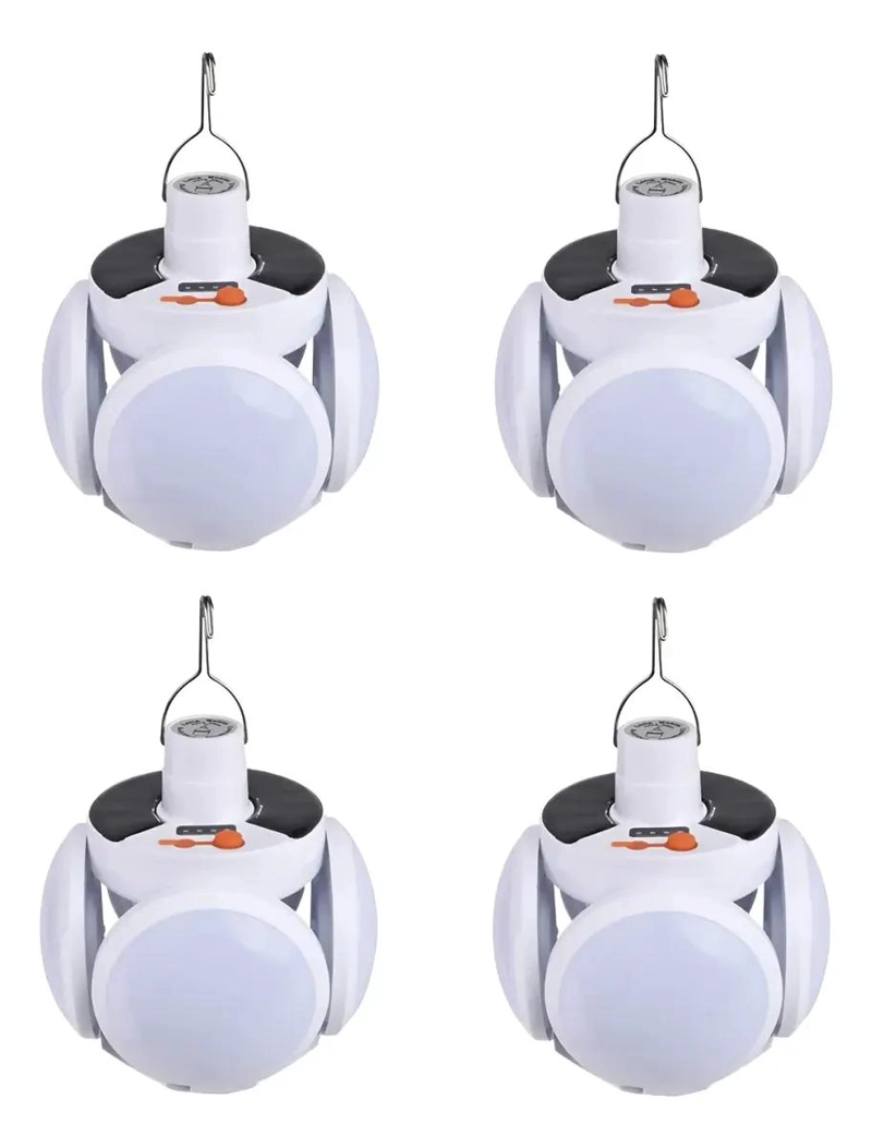 PACK 4 AMPOLLETAS LED SOLARES RECARGABLES 40W - 1
