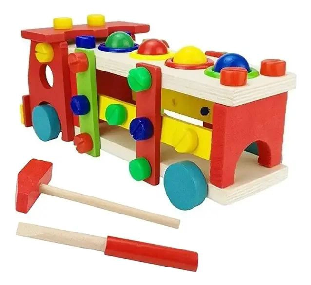 CAMION DIDACTICO DE MADERA CON HERRAMIENTAS PARA NIÑOS - 2