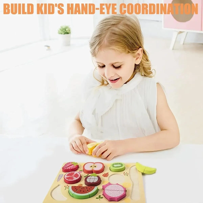 JUEGO DE PUZZLES DE MADERA CORTA FRUTAS 10 PIEZAS - 2