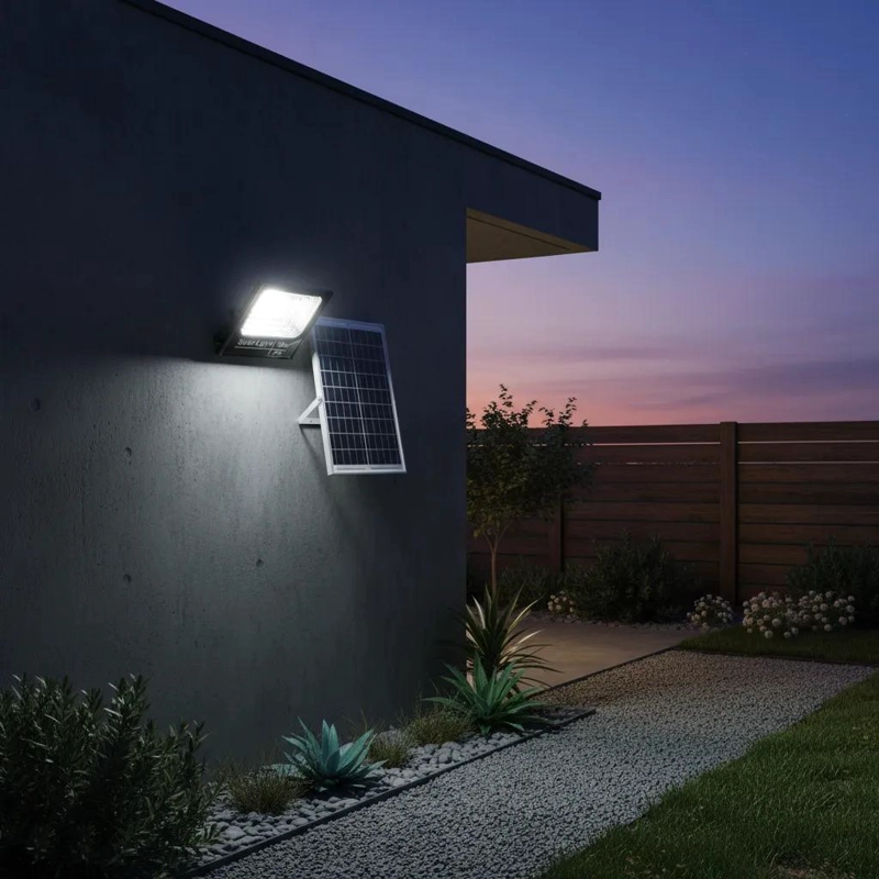 FOCO SOLAR 100W CON PANEL Y CONTROL LED IMPERMEABLE - 5