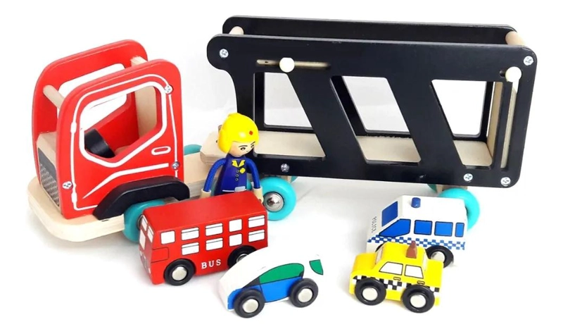 CAMION EDUCATIVO DE MADERA PARA AUTOS MONTESSORI - 2
