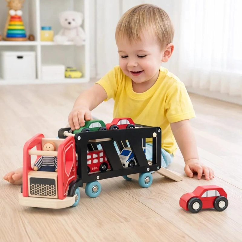 CAMION EDUCATIVO DE MADERA PARA AUTOS MONTESSORI - 3