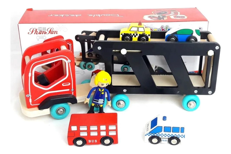 CAMION EDUCATIVO DE MADERA PARA AUTOS MONTESSORI - 4