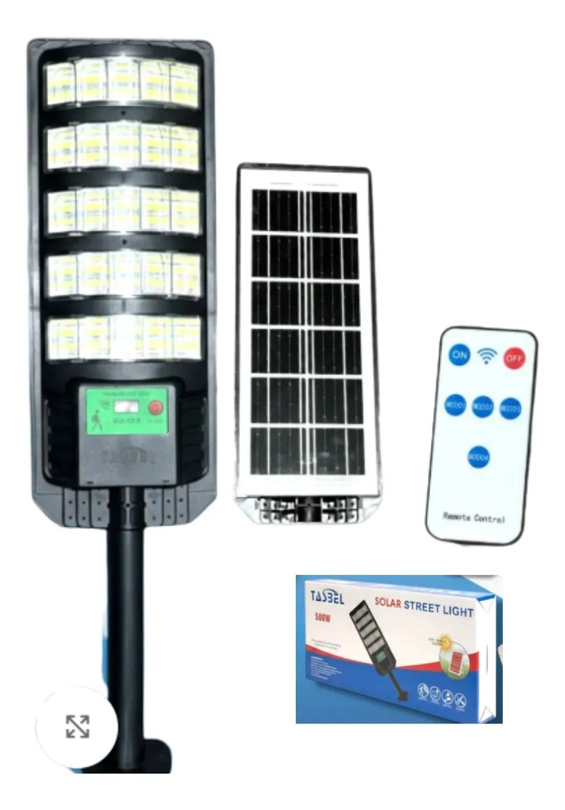 FOCO SOLAR LED 500W EXTERIOR CON CONTROL Y SOPORTE - 2