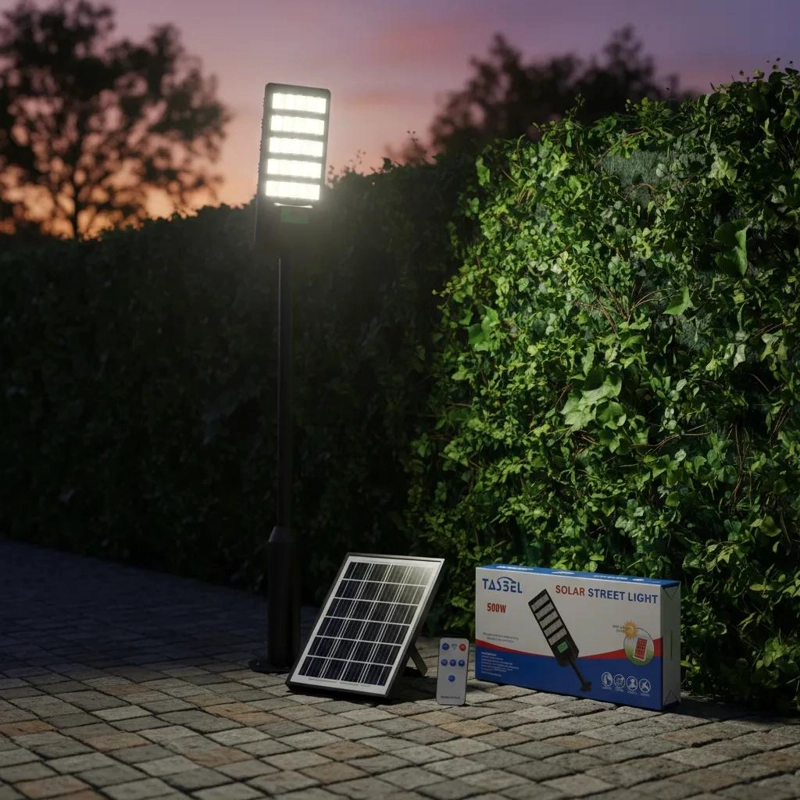 FOCO SOLAR LED 500W EXTERIOR CON CONTROL Y SOPORTE - 3