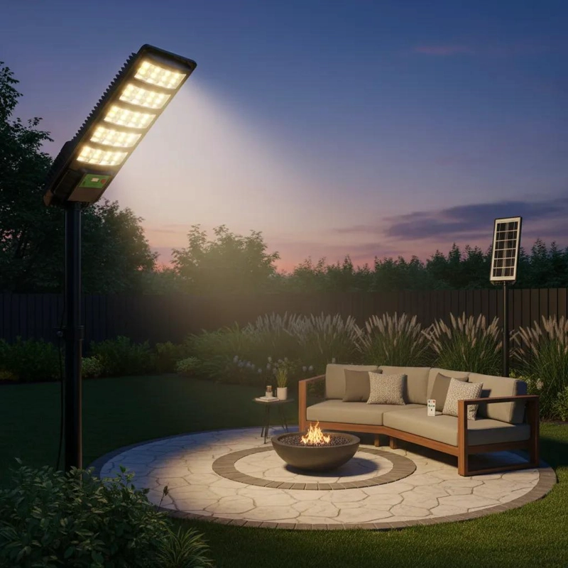 FOCO SOLAR LED 500W EXTERIOR CON CONTROL Y SOPORTE - 5