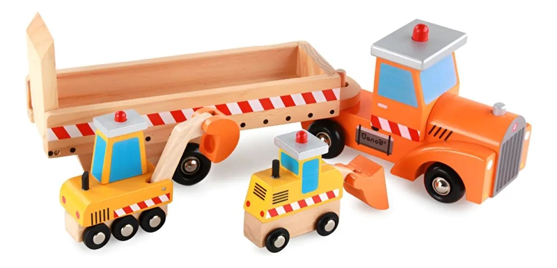 CAMION TRANSPORTADOR DE MAQUINARIA DE MADERA EDUCATIVO - 1