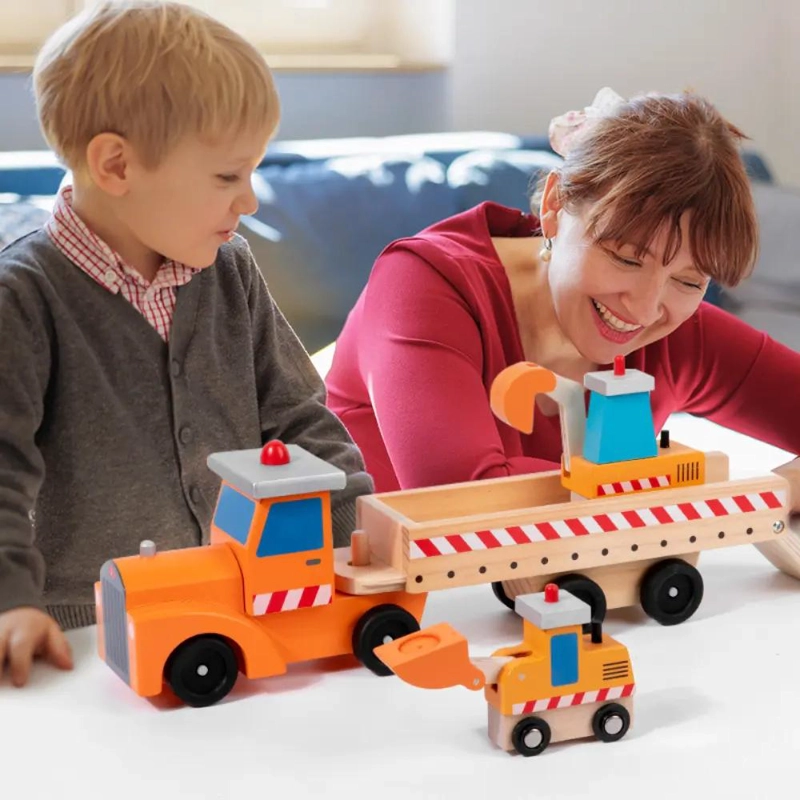 CAMION TRANSPORTADOR DE MAQUINARIA DE MADERA EDUCATIVO - 5