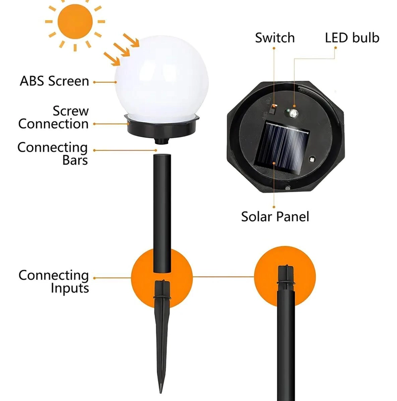PACK 6 FAROLES SOLARES PARA JARDIN EXTERIOR - 4
