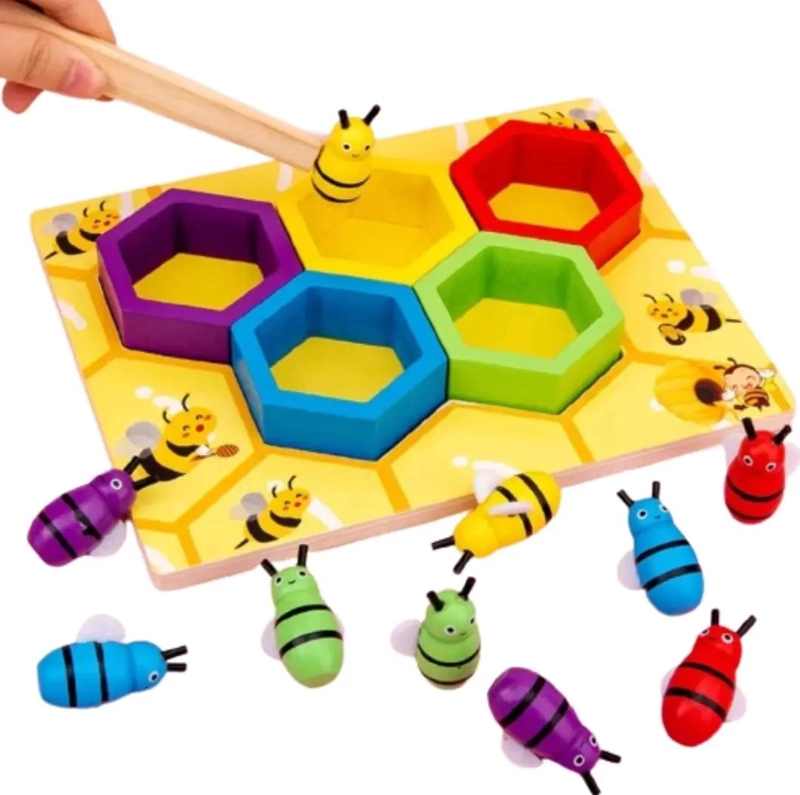 JUGUETE DE MADERA PANAL DE ABEJAS PARA MOTRICIDAD FINA - 2