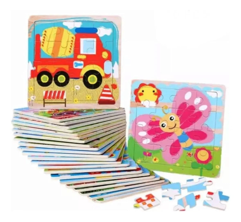PACK 12 ROMPECABEZAS DE MADERA PARA NIÑOS - 1