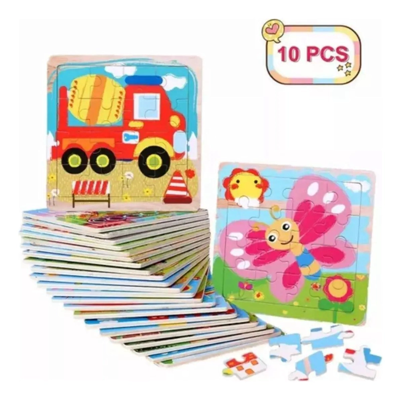 PACK 12 ROMPECABEZAS DE MADERA PARA NIÑOS - 2
