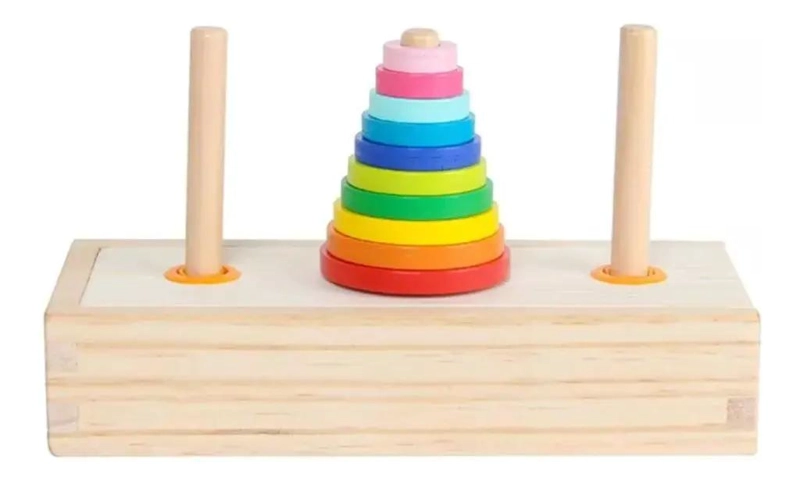 JUEGO TORRE DE HANOI DE MADERA PARA ESTRATEGIA - 3
