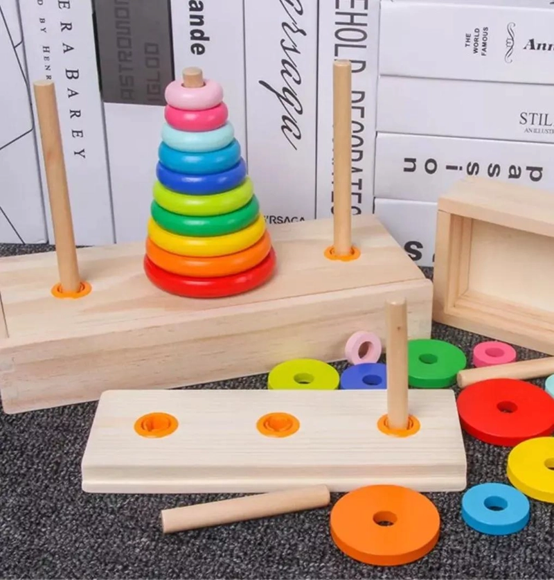 JUEGO TORRE DE HANOI DE MADERA PARA ESTRATEGIA - 4