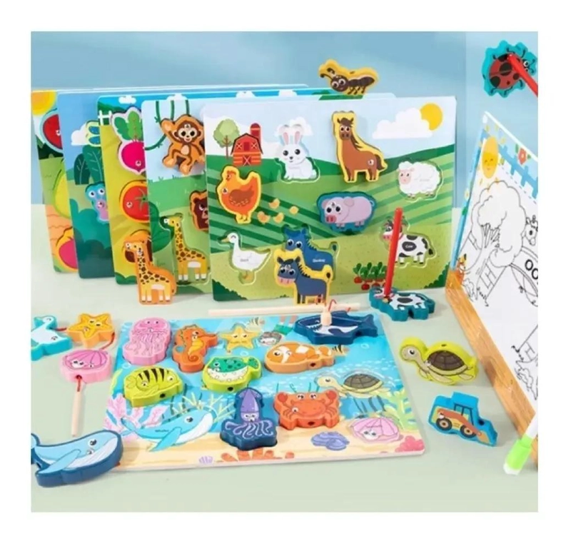PACK 3 PUZZLES DE MADERA DIDACTICOS DE ANIMALES - 2