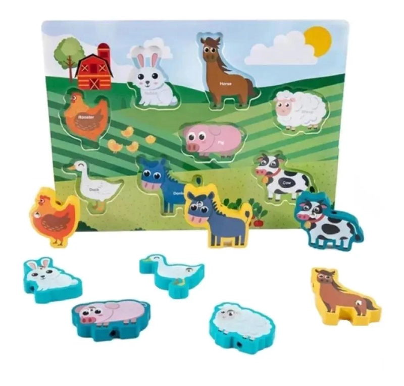PACK 3 PUZZLES DE MADERA DIDACTICOS DE ANIMALES - 4