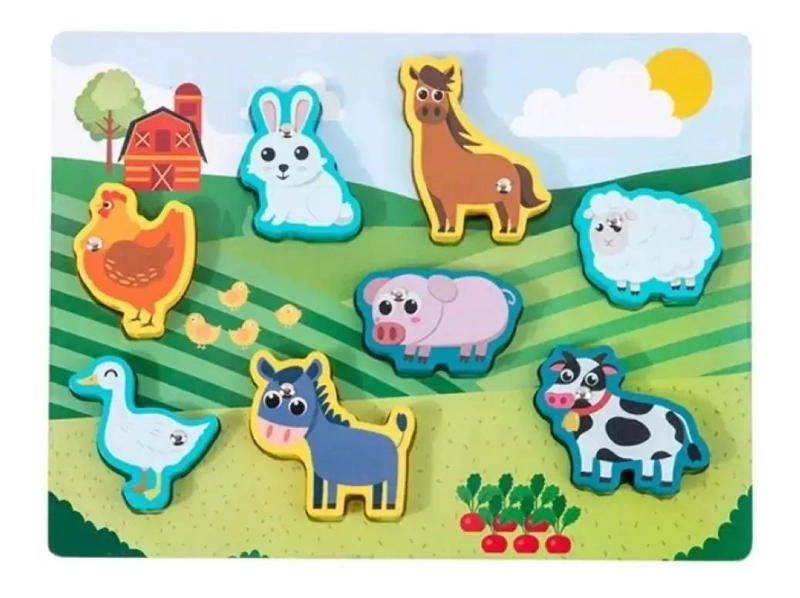 PACK 3 PUZZLES DE MADERA DIDACTICOS DE ANIMALES - 5