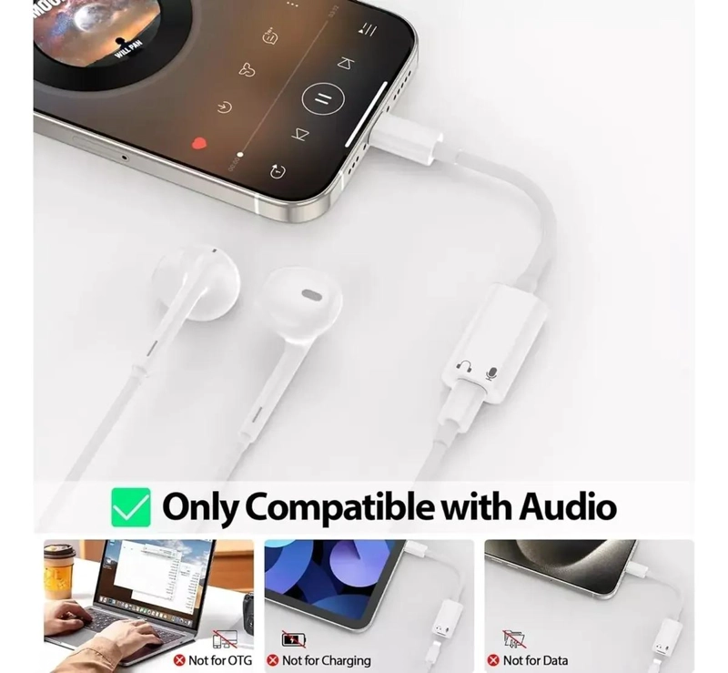 ADAPTADOR USB TIPO C A AUDIFONOS PARA MACBOOK IPAD IPHONE - 4