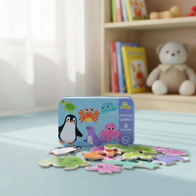 PUZZLE DE MADERA DIDACTICO CON ANIMALES - 1