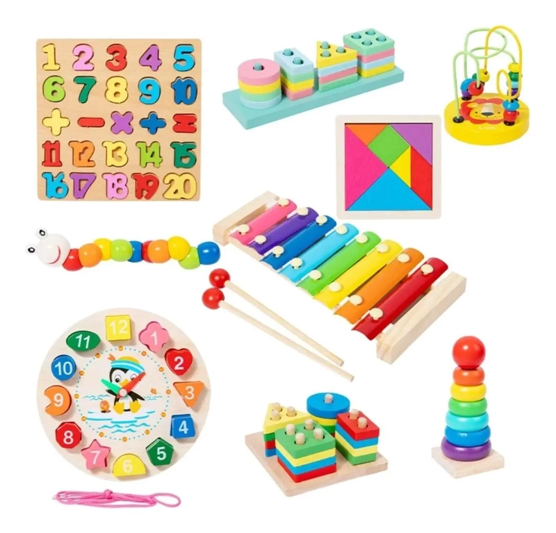 PACK 8 JUEGOS MONTESSORI DIDACTICOS Y DIVERTIDOS - 1