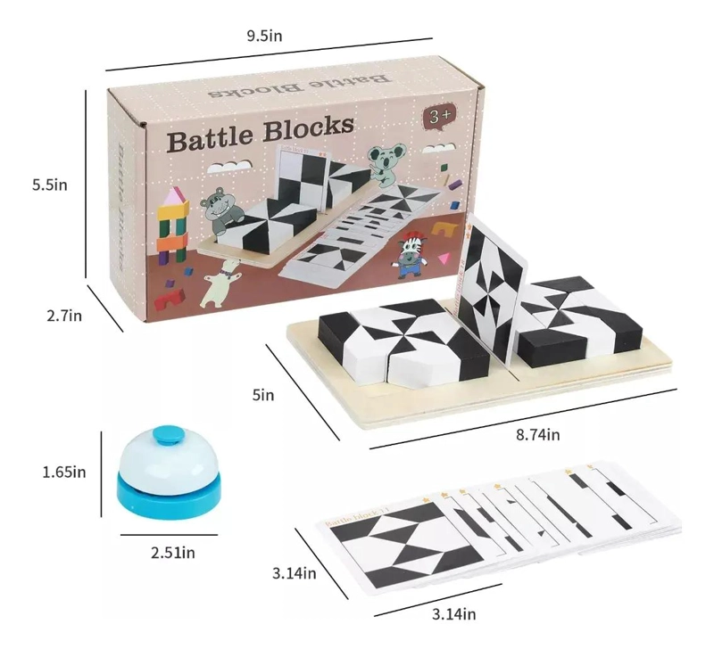 PUZZLE DE MADERA BLOQUES PARA CONSTRUCCION Y BATALLA - 3