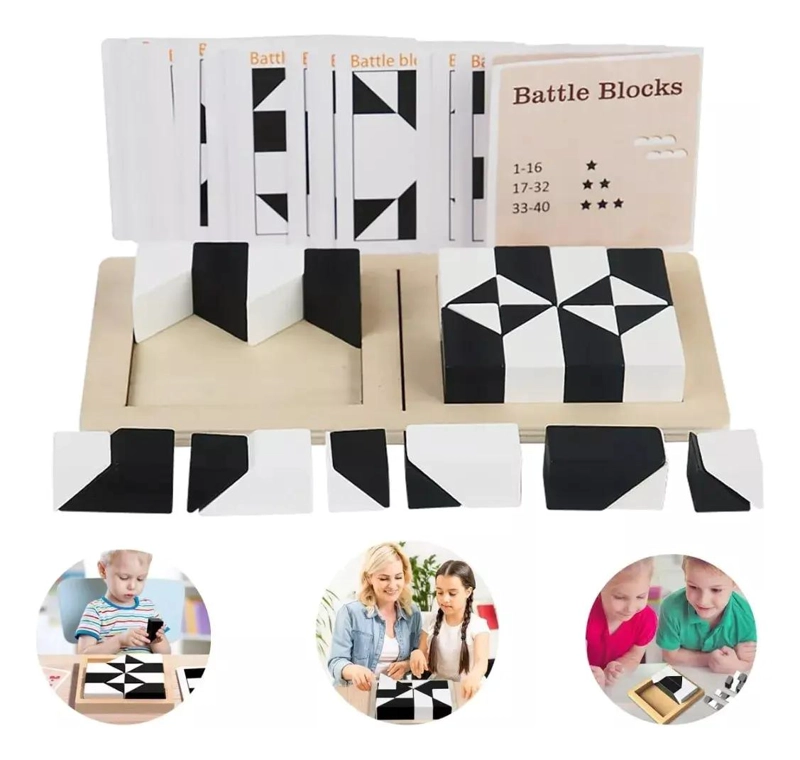 PUZZLE DE MADERA BLOQUES PARA CONSTRUCCION Y BATALLA - 4