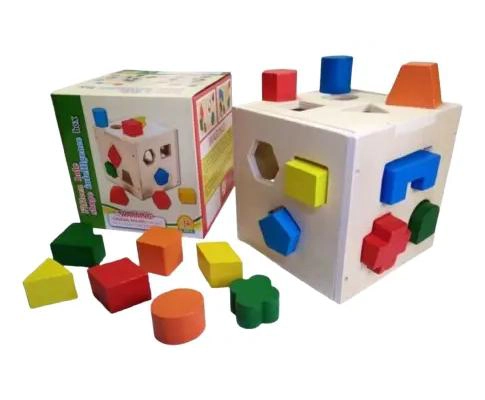JUEGO DE ENCAJE CUBO DE MADERA CON FIGURAS GEOME TRICAS - 3