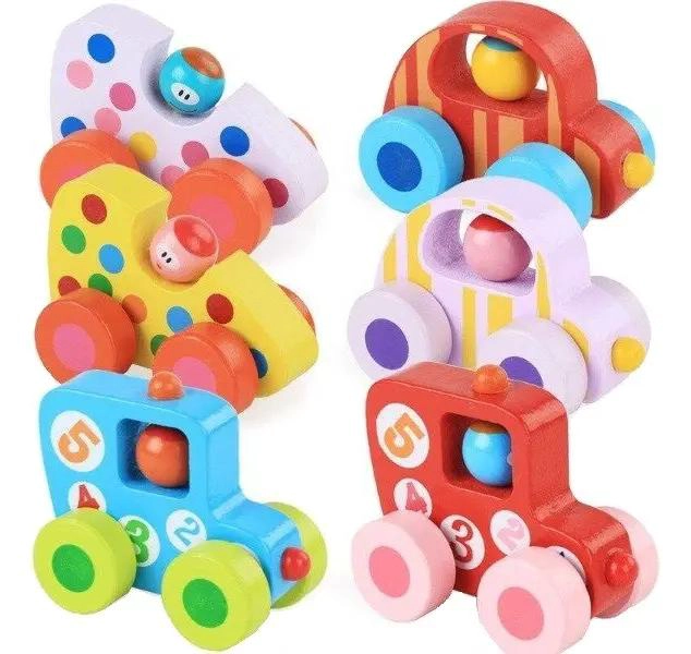 PACK 6 COCHES DE MADERA DIDACTICOS MONTESSORI - 2