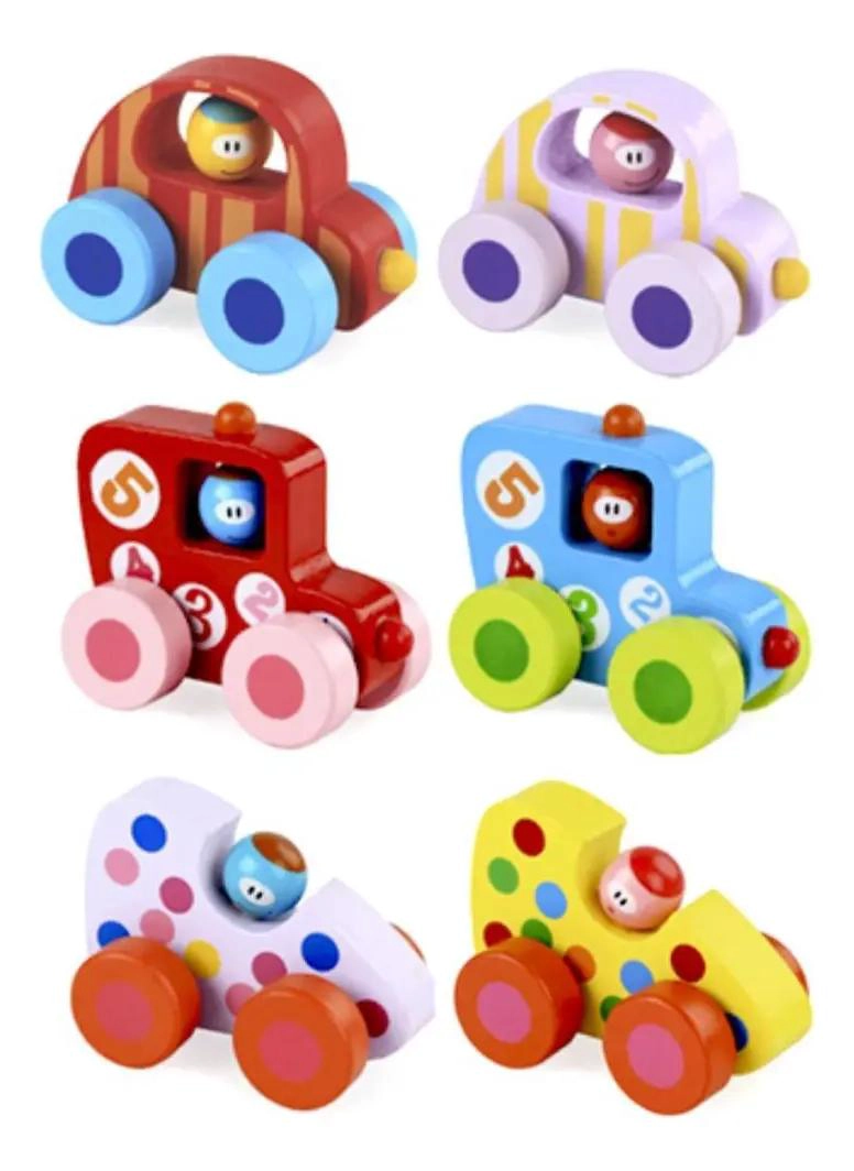 PACK 6 COCHES DE MADERA DIDACTICOS MONTESSORI - 5