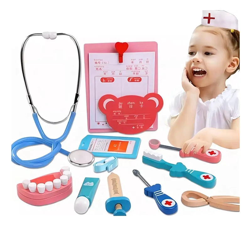 KIT DENTISTA DIDACTICO DE MADERA PARA NIÑOS - 1