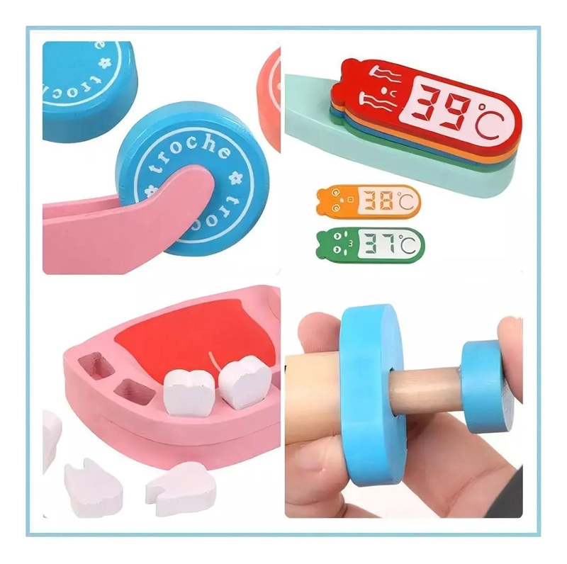 KIT DENTISTA DIDACTICO DE MADERA PARA NIÑOS - 3