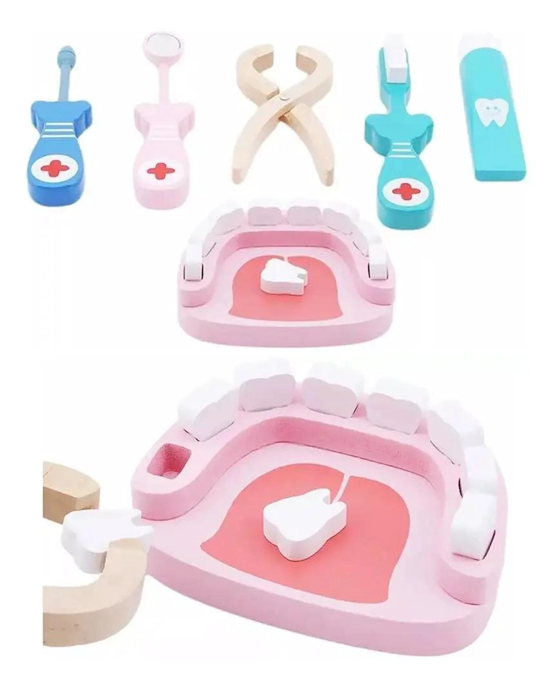 KIT DENTISTA DIDACTICO DE MADERA PARA NIÑOS - 4