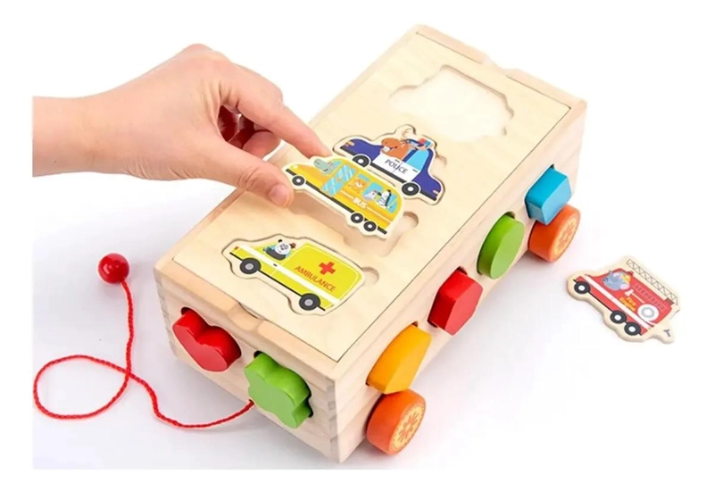 JUEGO DE ENCAJE Y ARRASTRE DE MADERA PARA NIÑOS - 2