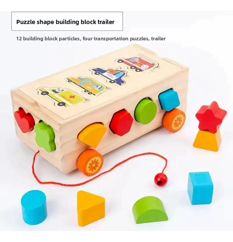 JUEGO DE ENCAJE Y ARRASTRE DE MADERA PARA NIÑOS - 3