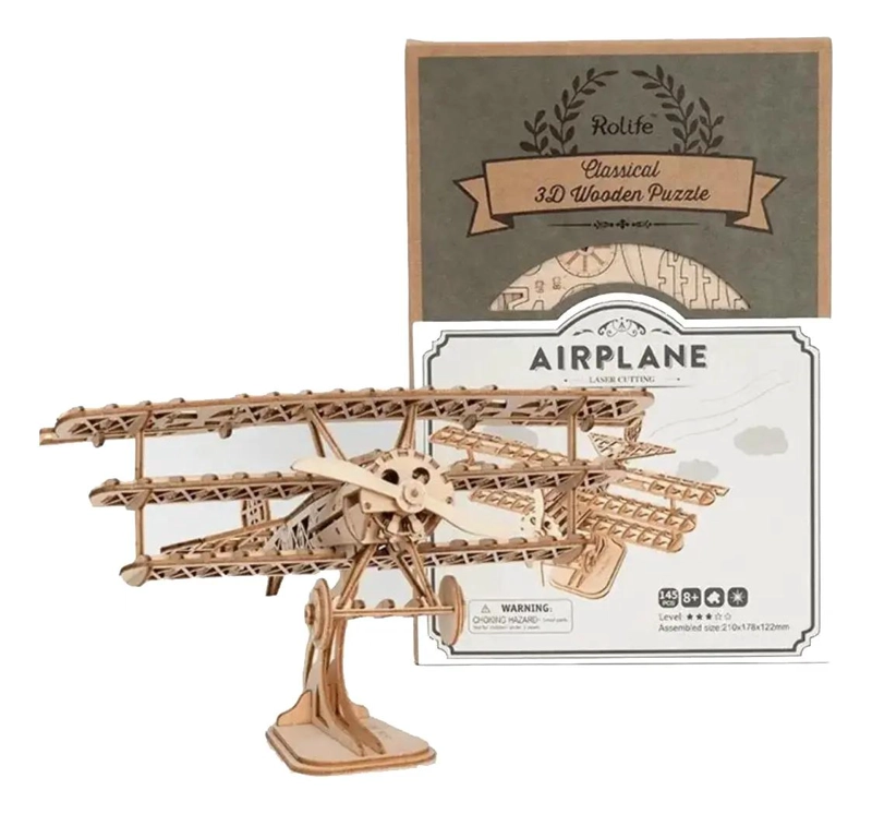 PUZZLE 3D AVION BARON ROJO TRIPLANO - 1