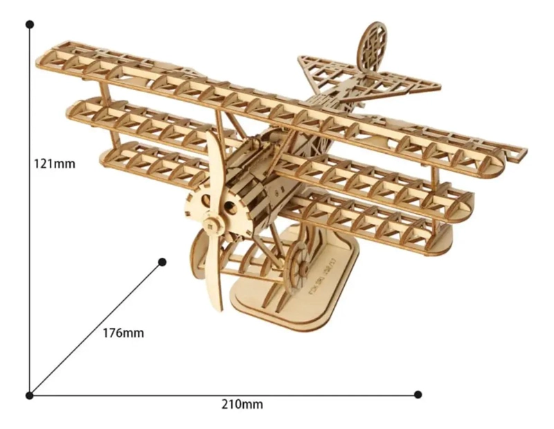 PUZZLE 3D AVION BARON ROJO TRIPLANO - 3