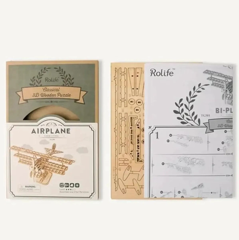 PUZZLE 3D AVION BARON ROJO TRIPLANO - 4