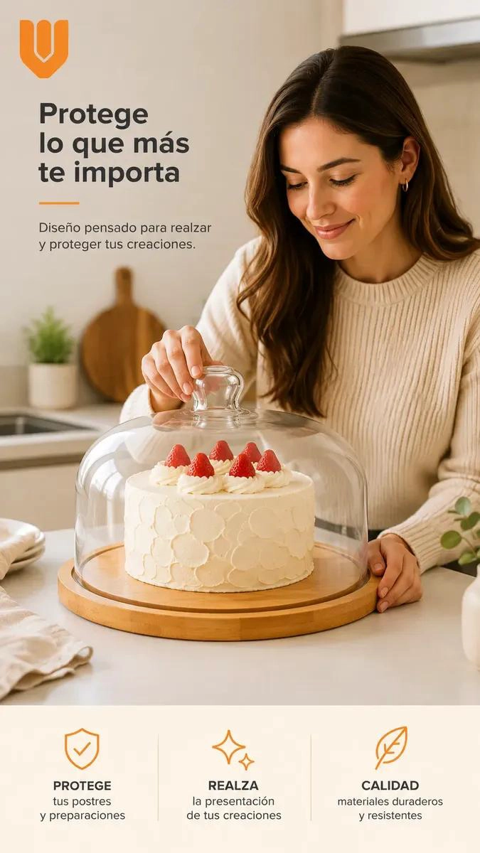 BASE REDONDA DE BAMBU PARA TORTAS Y CUPCAKES - 3