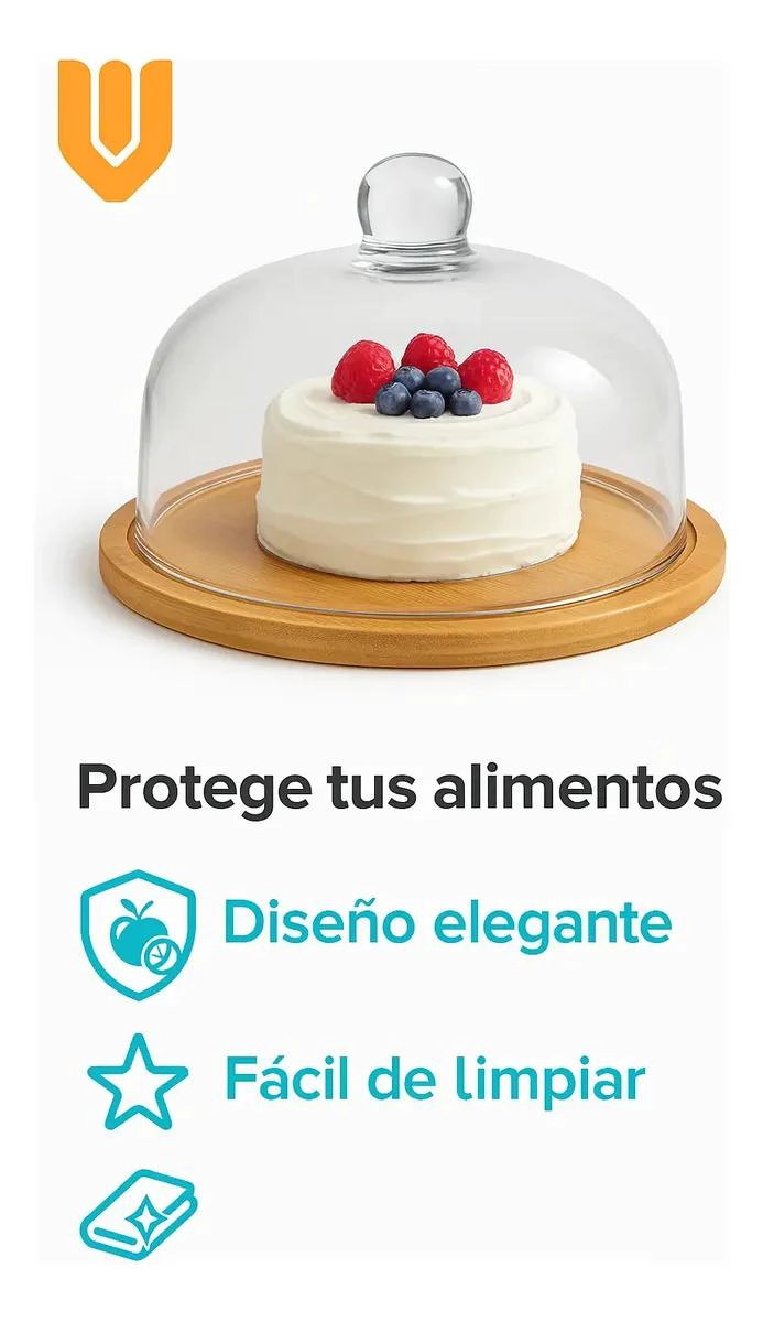 BASE REDONDA DE BAMBU PARA TORTAS Y CUPCAKES - 4