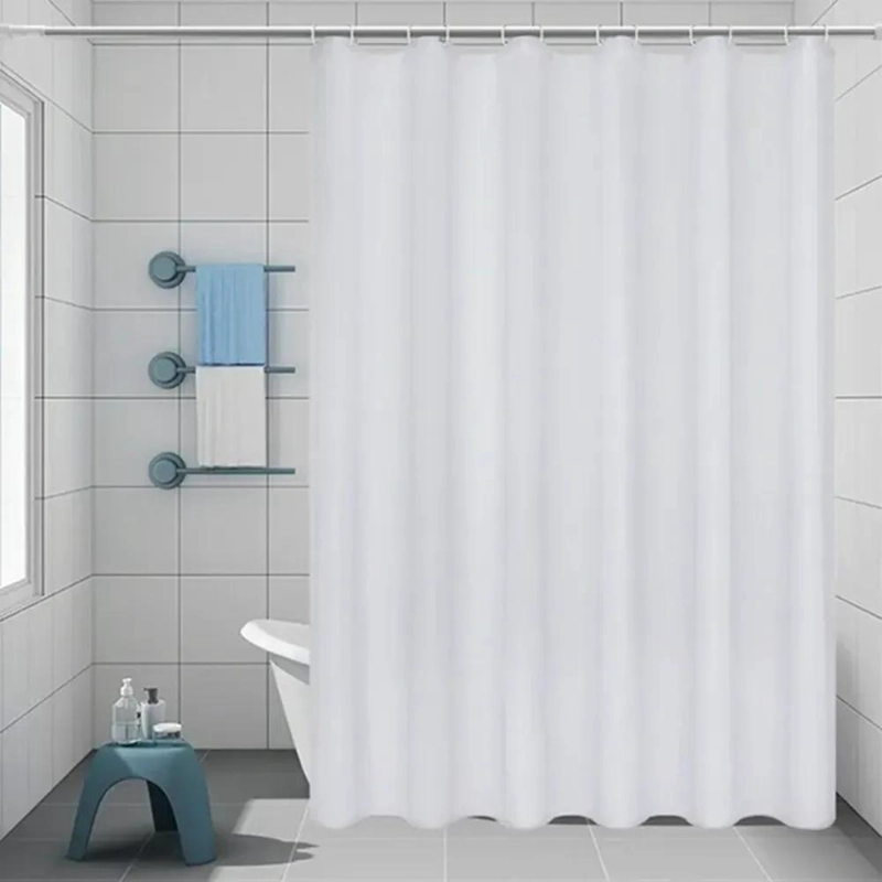 CORTINA DE BAÑO BLANCA LISA 180X180 CM - 1