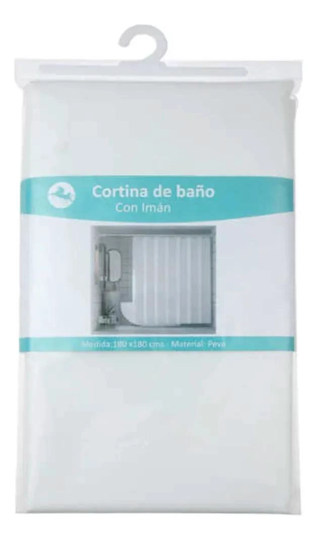 CORTINA DE BAÑO BLANCA LISA 180X180 CM - 2