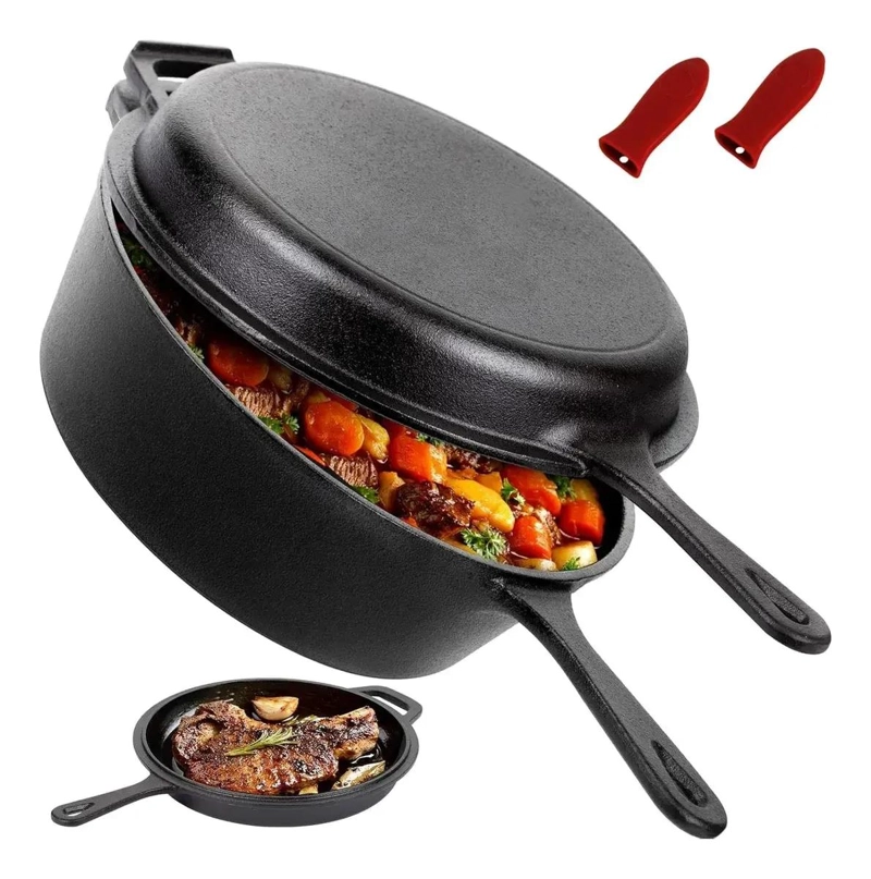 SET DE 2 SARTENES DE HIERRO FUNDIDO 26 CM NEGRAS - 1