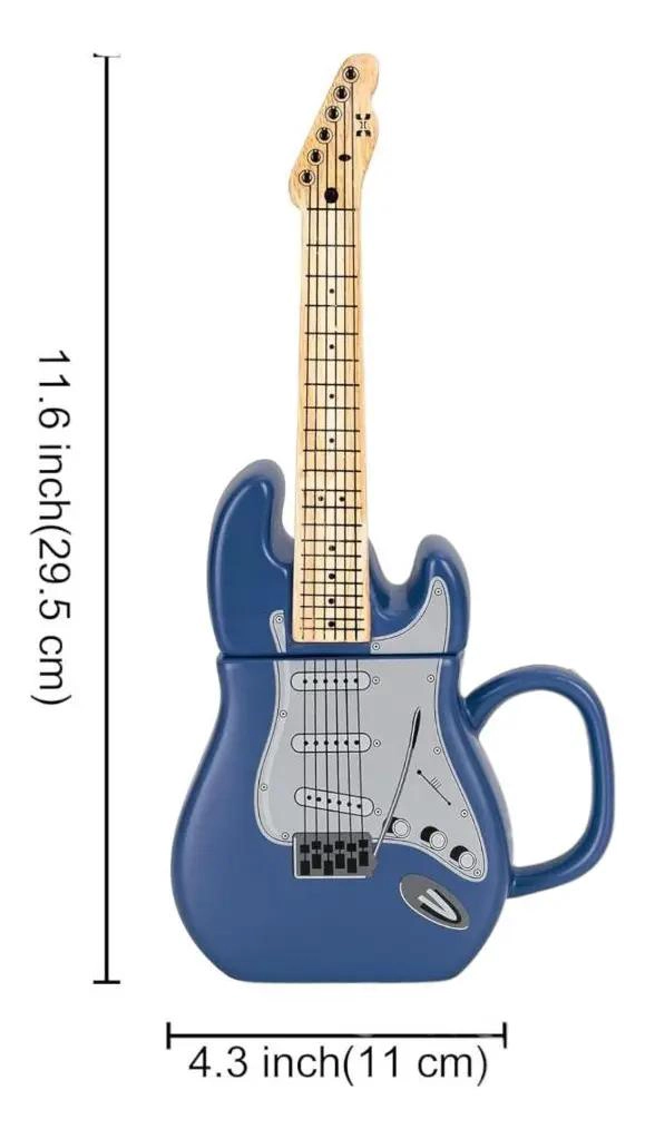 TAZON DE CERAMICA XL CON DISEÑO 3D DE GUITARRA - 3