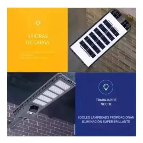 PACK 2 FOCOS SOLARES 500W RECARGABLES CON SENSOR DE MOV. - 3