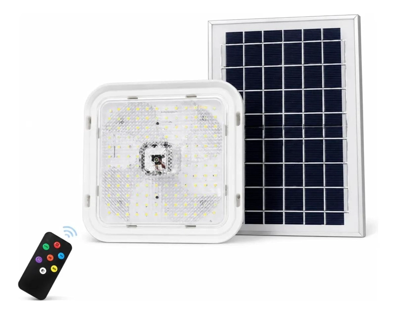 LAMPARA SOLAR EXTERIOR 300W LED LUZ FRIA CON CONTROL - 1