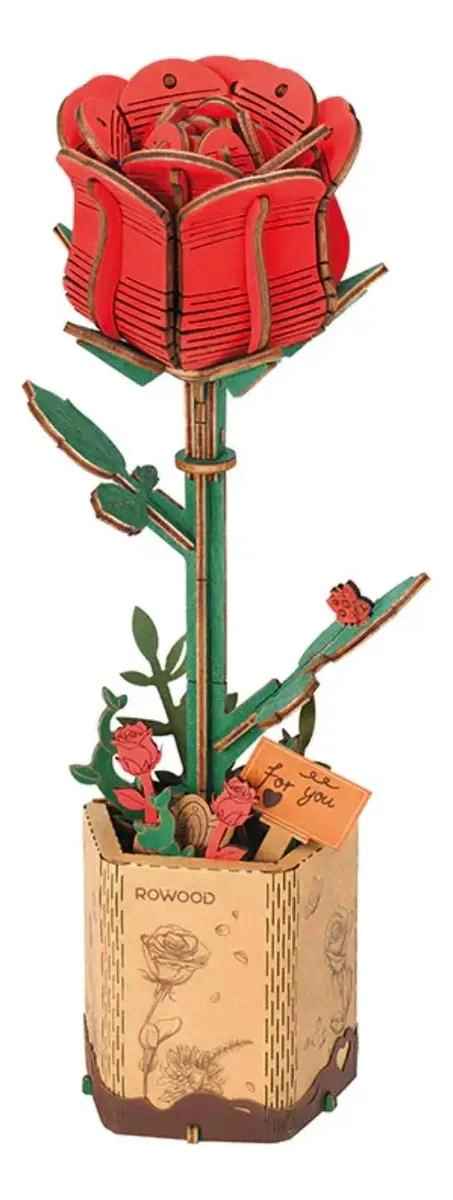 PUZZLE 3D FLORES DE MADERA RED ROSE - 1