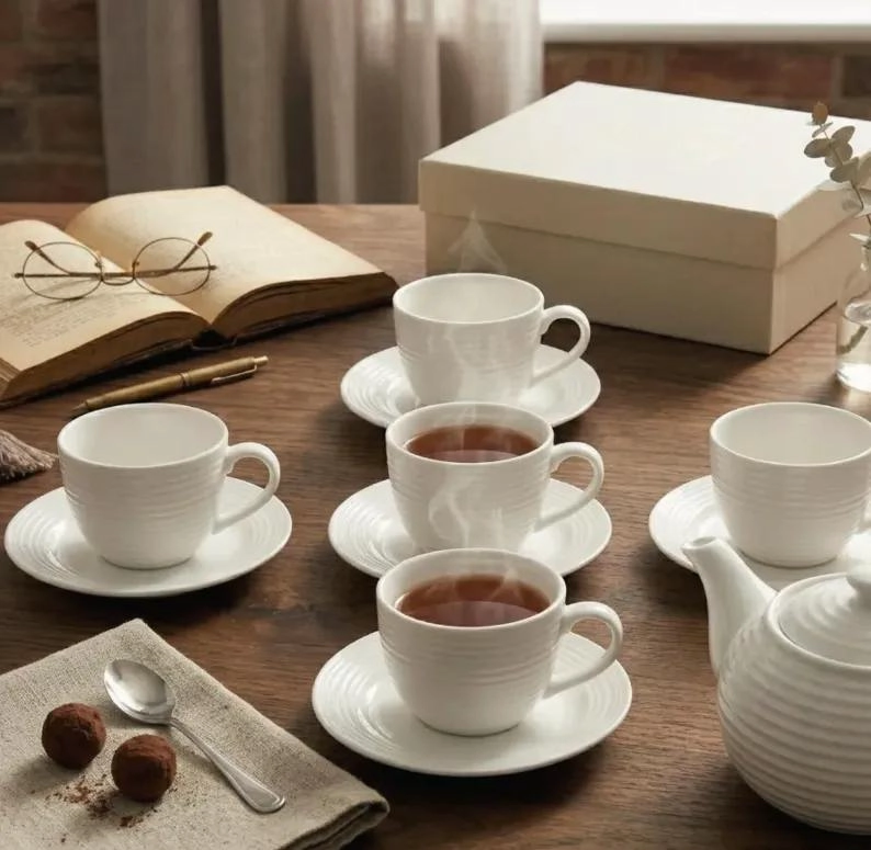 SET DE TE  6 TAZAS DE PORCELANA ESTILO LONDON - 3