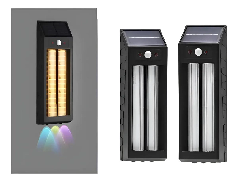PACK 2 APLIQUES SOLARES LED DE PARED 18W DOBLE LUZ - 1