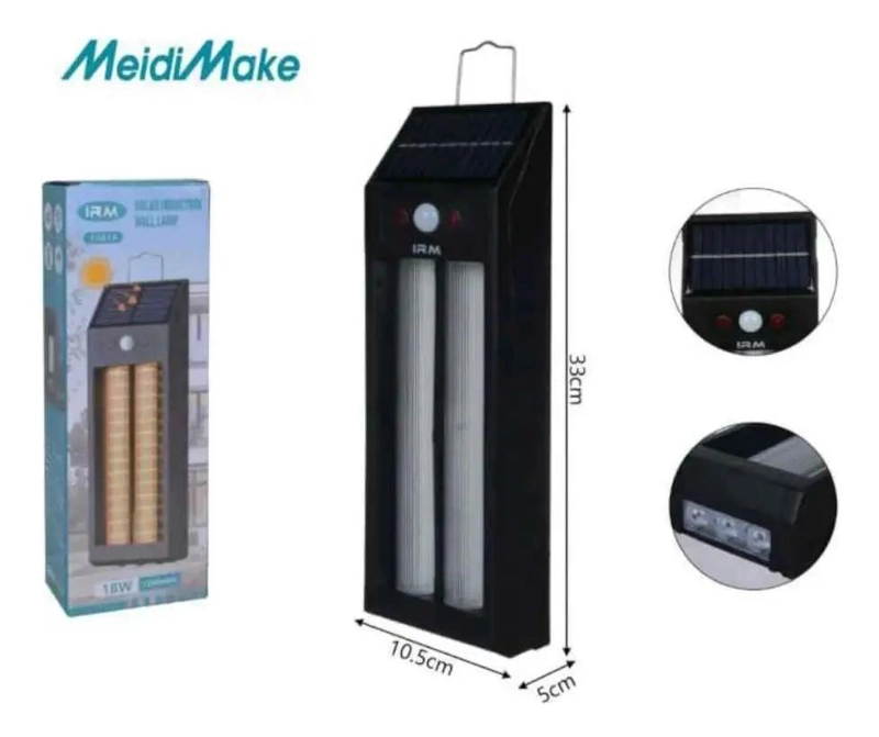 PACK 2 APLIQUES SOLARES LED DE PARED 18W DOBLE LUZ - 5
