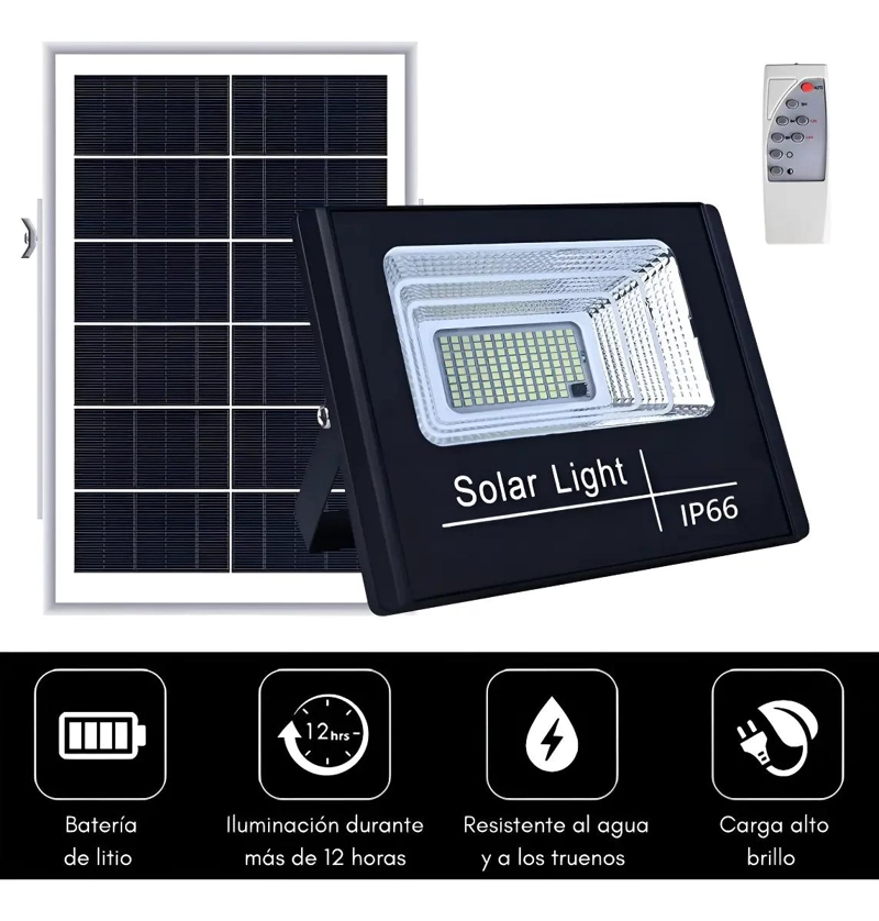 FOCO REFLECTOR SOLAR 100W PARA INTERIOR Y EXTERIOR - 5